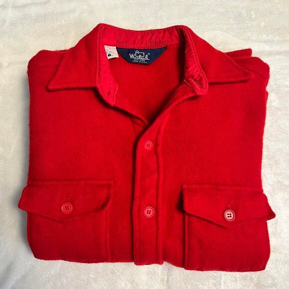 Vintage Woolrich Button Up Shirt Mens M Wool Blend Mid Layer Hunting Ice Fishing - Picture 8 of 8